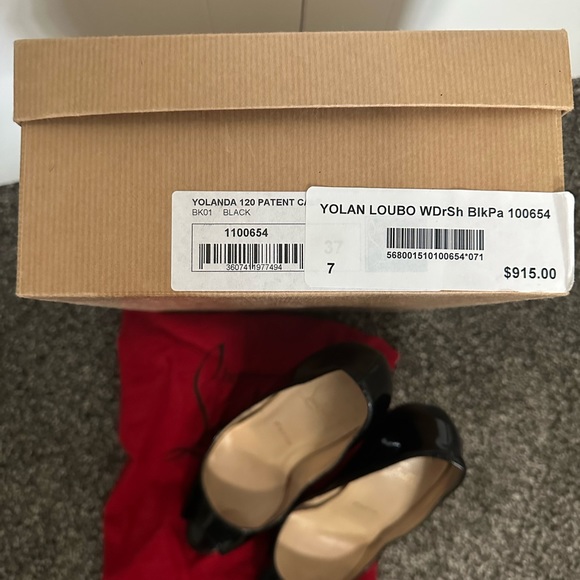 Louboutin Yolanda 120 Patent Peep Toe Pumps size 7 - Picture 5 of 8